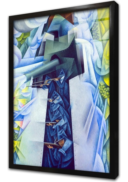 Armored Train In Action Çerçeveli Cam Tablo