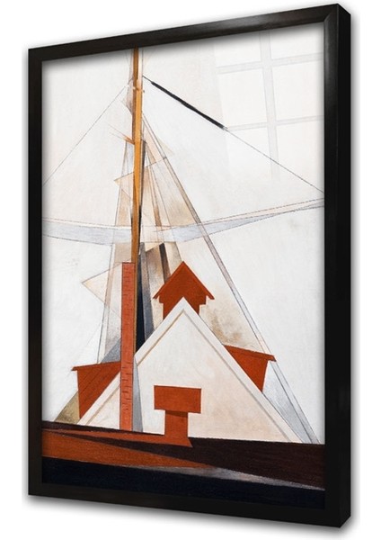 Evler Ilüstrasyon Çerçeveli Cam Tablo