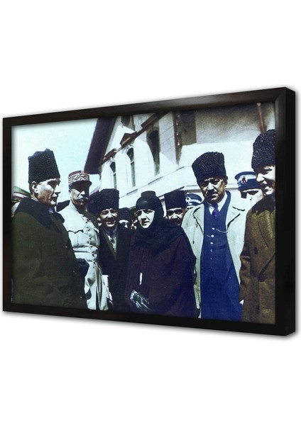 Atatürk ve Latife Hanım Çerçeveli Mdf Tablo