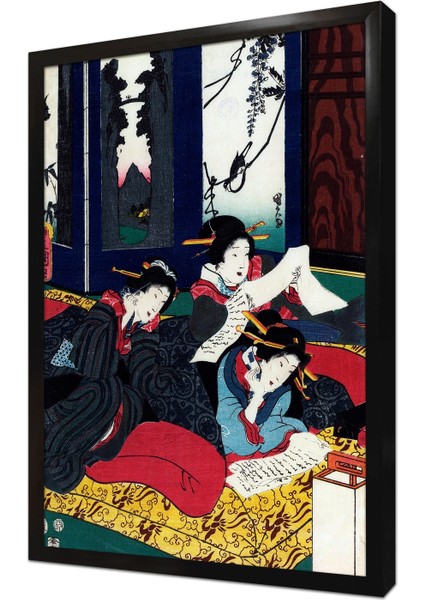 Aşk Mektubu Japon Sanatı Çerçeveli Mdf Tablo