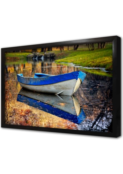 Gölde Kayık Çerçeveli Mdf Tablo