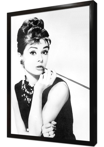 Audrey Hepburn Çerçeveli Mdf Tablo