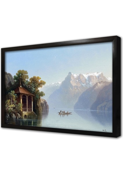 Gölde Kayık Çerçeveli Mdf Tablo