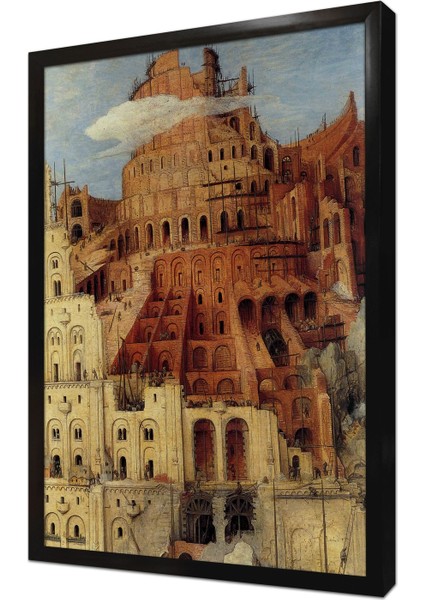 Babil Kulesi Pieter Brueghel Çerçeveli Mdf Tablo