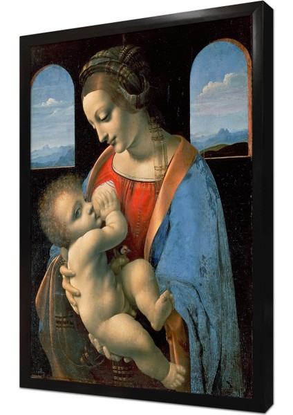 Columbinesdeki Madonna ve Çocuk Çerçeveli Mdf Tablo