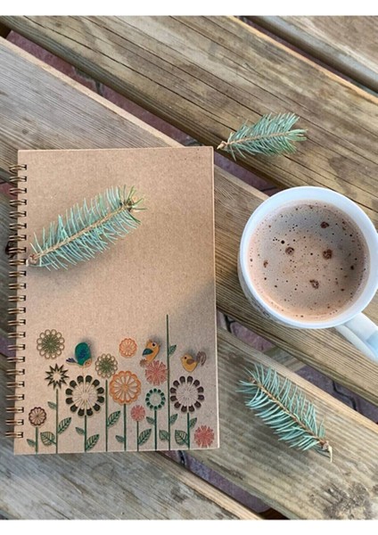 Paste Notes Spiralli Ciltli Kraft Sert Kapaklı Defter Spiral Defter