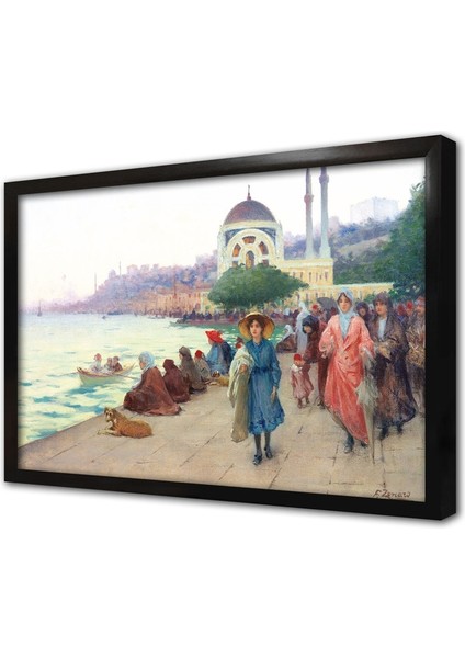 Dolmabahçede Gezinti Fausto Zonaro Çerçeveli Mdf Tablo