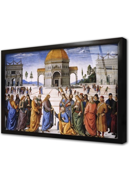 Isa Cennetin Anahtarını Petrusa Verirken Çerçeveli Cam Tablo