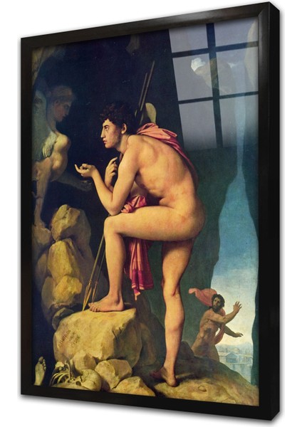 Oedipus ve Sfenks Çerçeveli Cam Tablo