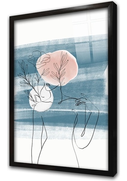 Line Art Kadın Silüeti Üçlü Set Çerçeveli Cam Tablo fiyatları