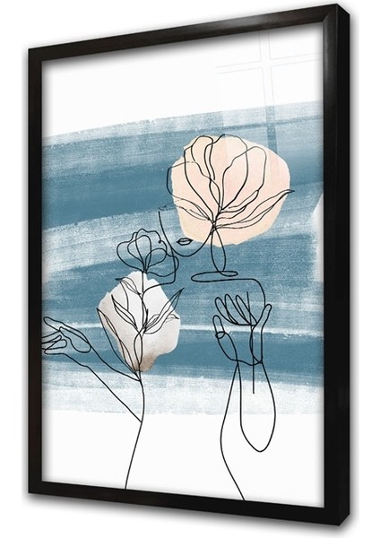 Line Art Kadın Silüeti Üçlü Set Çerçeveli Cam Tablo fırsatları