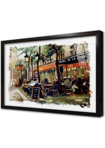 Italyan Cafe Çerçeveli Cam Tablo