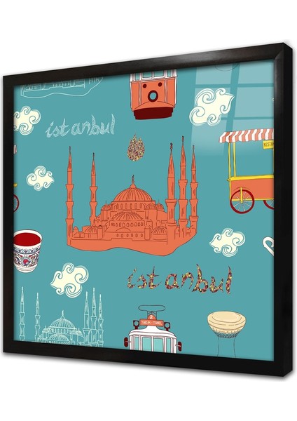 Istanbul Çerçeveli Cam Tablo