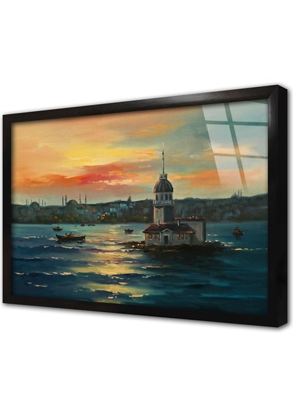 Istanbul Kız Kulesi Çerçeveli Cam Tablo