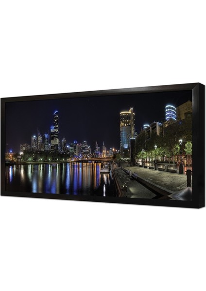 New York Gece Çerçeveli Mdf Tablo