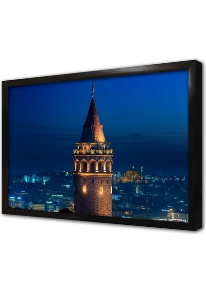 Istanbul Galata Kulesi Çerçeveli Mdf Tablo