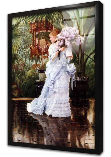 Leylak Demeti Çerçeveli Cam Tablo