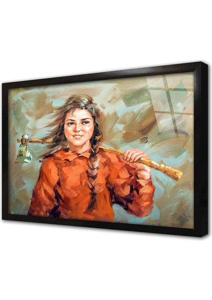 Kadın Çerçeveli Cam Tablo