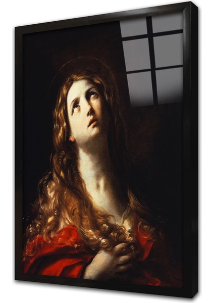 Leonardo Da Vinci Maria Magdalena Çerçeveli Cam Tablo