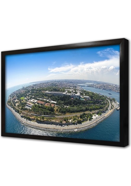Istanbul Kuş Bakışı Çerçeveli Mdf Tablo