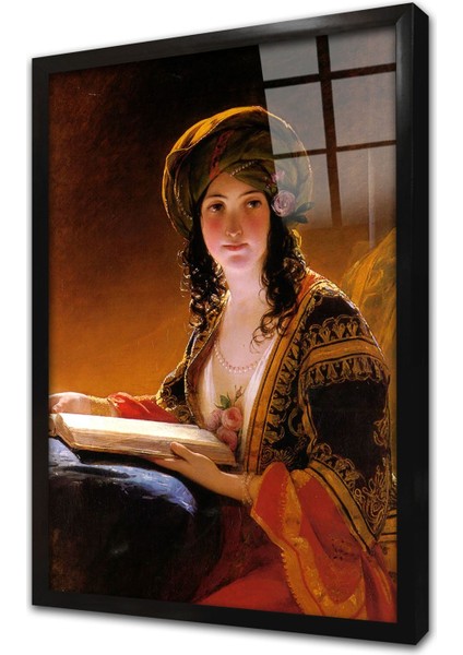 Oryantal Kadın Friedrich Von Amerling Çerçeveli Cam Tablo