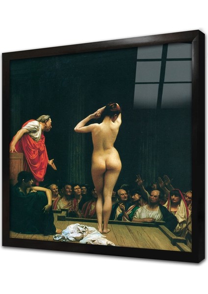 Köle Pazarı J L Gerome Çerçeveli Cam Tablo