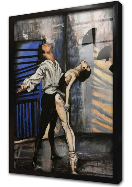 Latin Dans Yapan Kadın Erkek Çerçeveli Cam Tablo