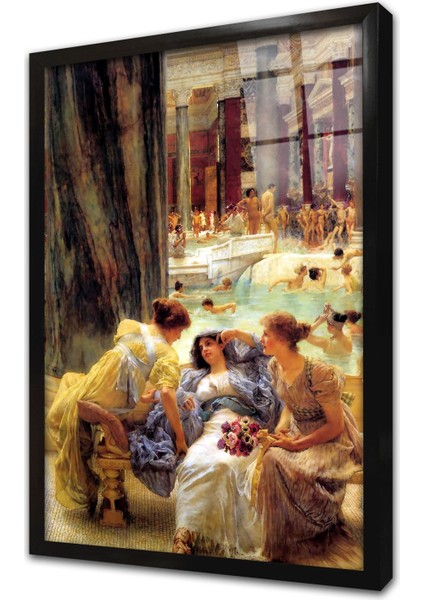 Kadın Erkek Karışık Hamam Çerçeveli Cam Tablo