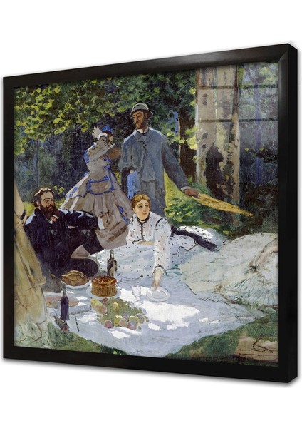 Kırda Öğle Yemeği Çerçeveli Cam Tablo