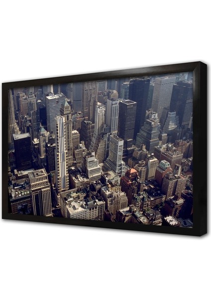 Manhattan Gökdelen Çerçeveli Mdf Tablo