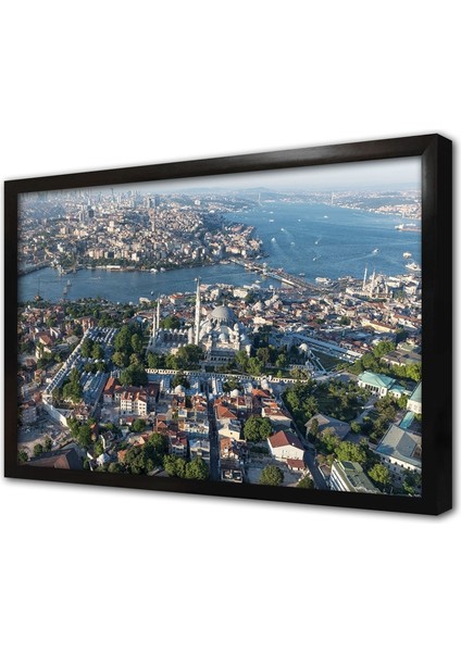 Istanbul Kuş Bakışı Çerçeveli Mdf Tablo