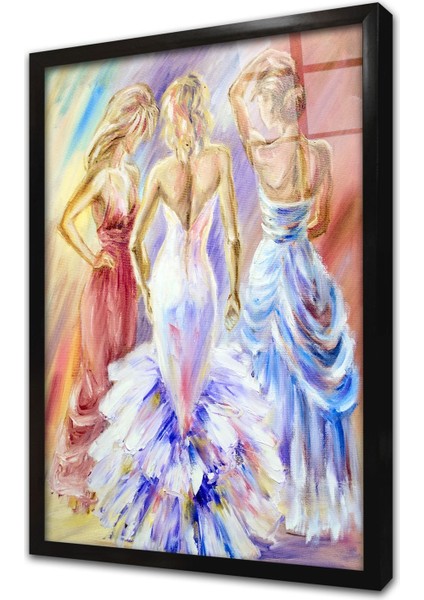 Kadın Çerçeveli Cam Tablo