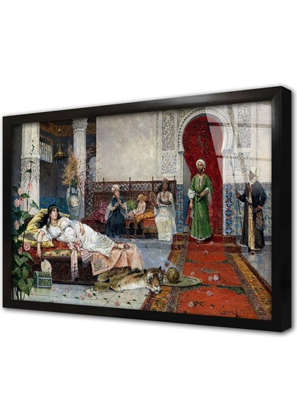 Oryantalist Sultan ve Padişah Çerçeveli Cam Tablo