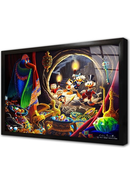 Vak Vak Amca Çerçeveli Cam Tablo