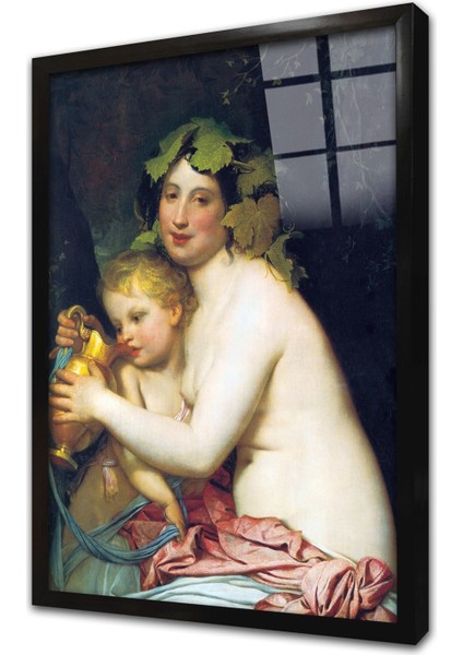 Poyaschaya Aşk Tanrısı Çerçeveli Cam Tablo