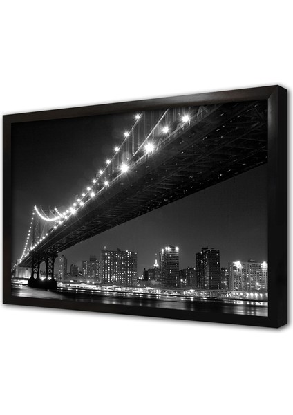Manhattan Gece Çerçeveli Mdf Tablo