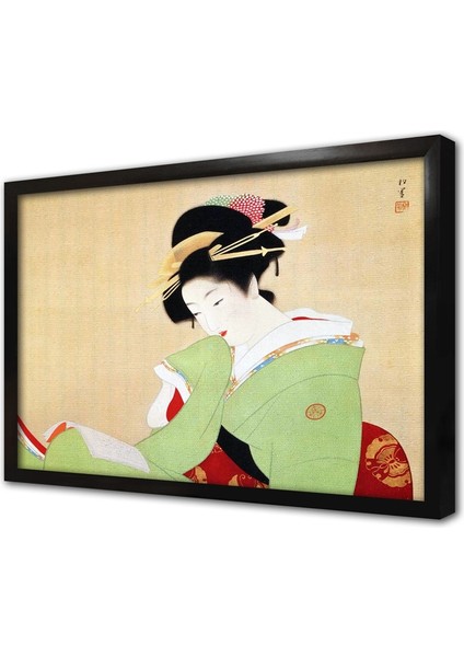 Japon Kadın Çerçeveli Mdf Tablo