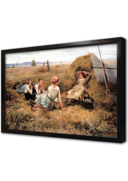 Samana Uzanmış Çocuklar Çerçeveli Cam Tablo