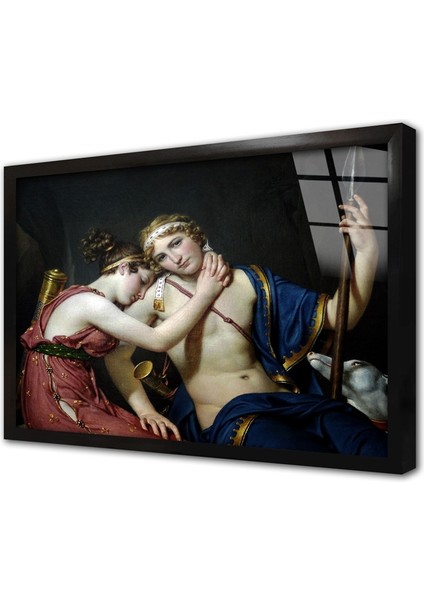 Telemachus ve Eucharis Çerçeveli Cam Tablo