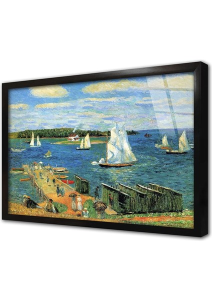 Tugboat And Lighter Çerçeveli Cam Tablo