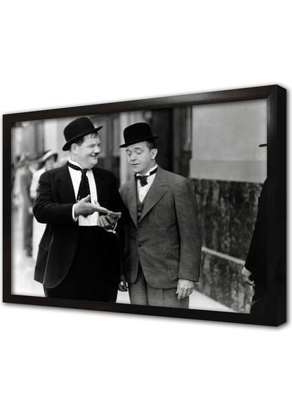 Lorel Hardy Fotğrafı Çerçeveli Mdf Tablo