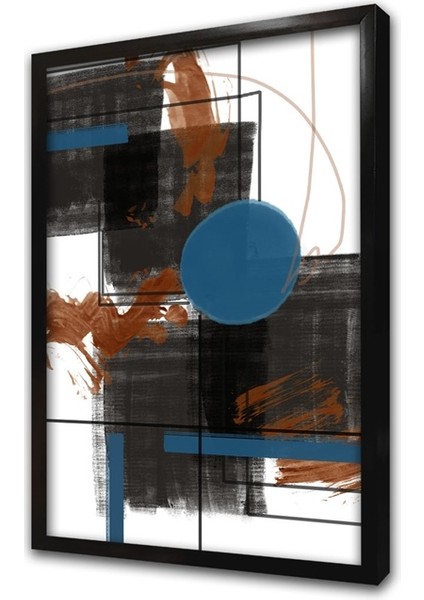 Mavi Siyah Soyut Ikili Set Çerçeveli Mdf Tablo fiyatları