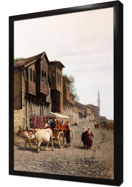 Oryantalist Fayton Çerçeveli Mdf Tablo