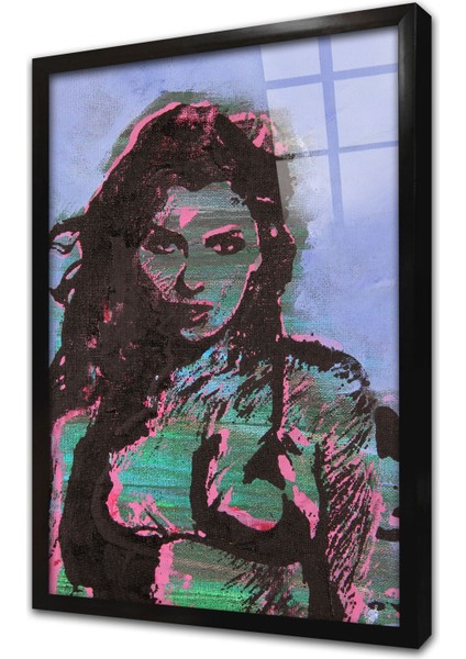 Yarı Çıplak Kadın Çerçeveli Cam Tablo