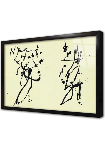 Soyut Görsel Çerçeveli Cam Tablo