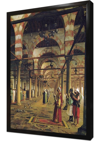 Kahirede Camiide Namaz Kılanlar Çerçeveli Mdf Tablo