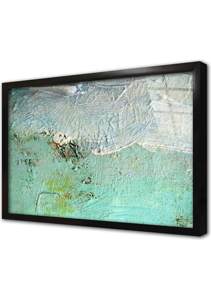 Soyut Resim Çerçeveli Cam Tablo