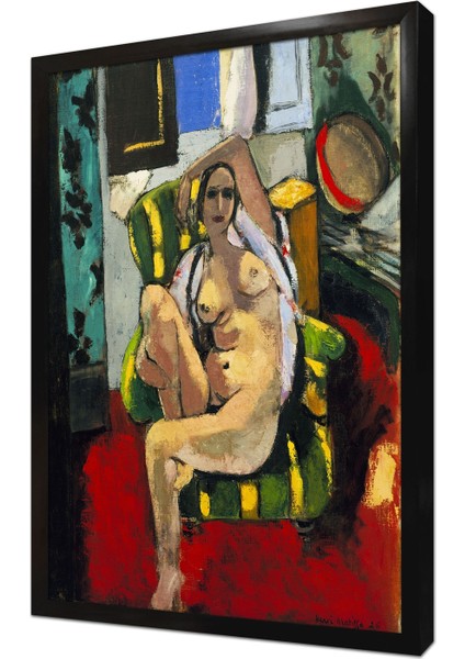 Odalisque With A Tambourine Çerçeveli Mdf Tablo