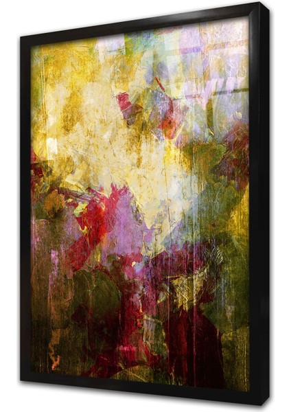 Soyut Resim Çerçeveli Cam Tablo