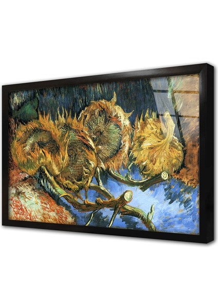 Still Life With Four Sunflowers Çerçeveli Cam Tablo
